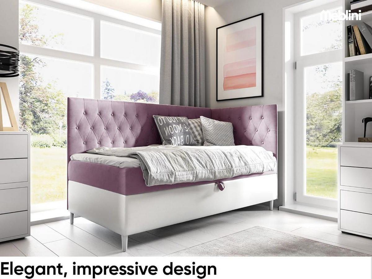 KINDERBETT FLIPPO 3 - Lila/Weiß, Holzwerkstoff (96/208cm) - Meblini