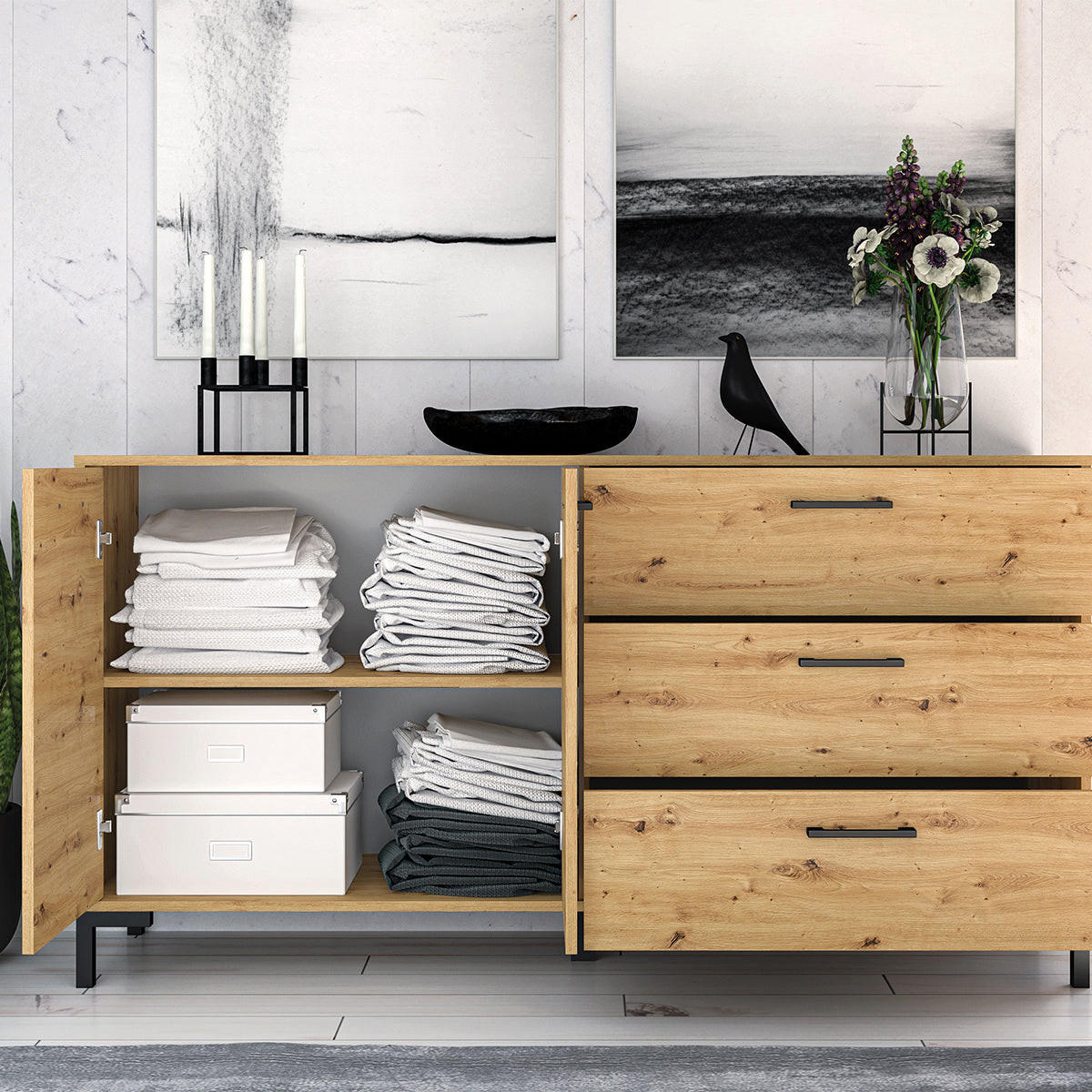SIDEBOARD Liora Holz - Braun, Holzwerkstoff (159/83/40cm) - Petits-meubles