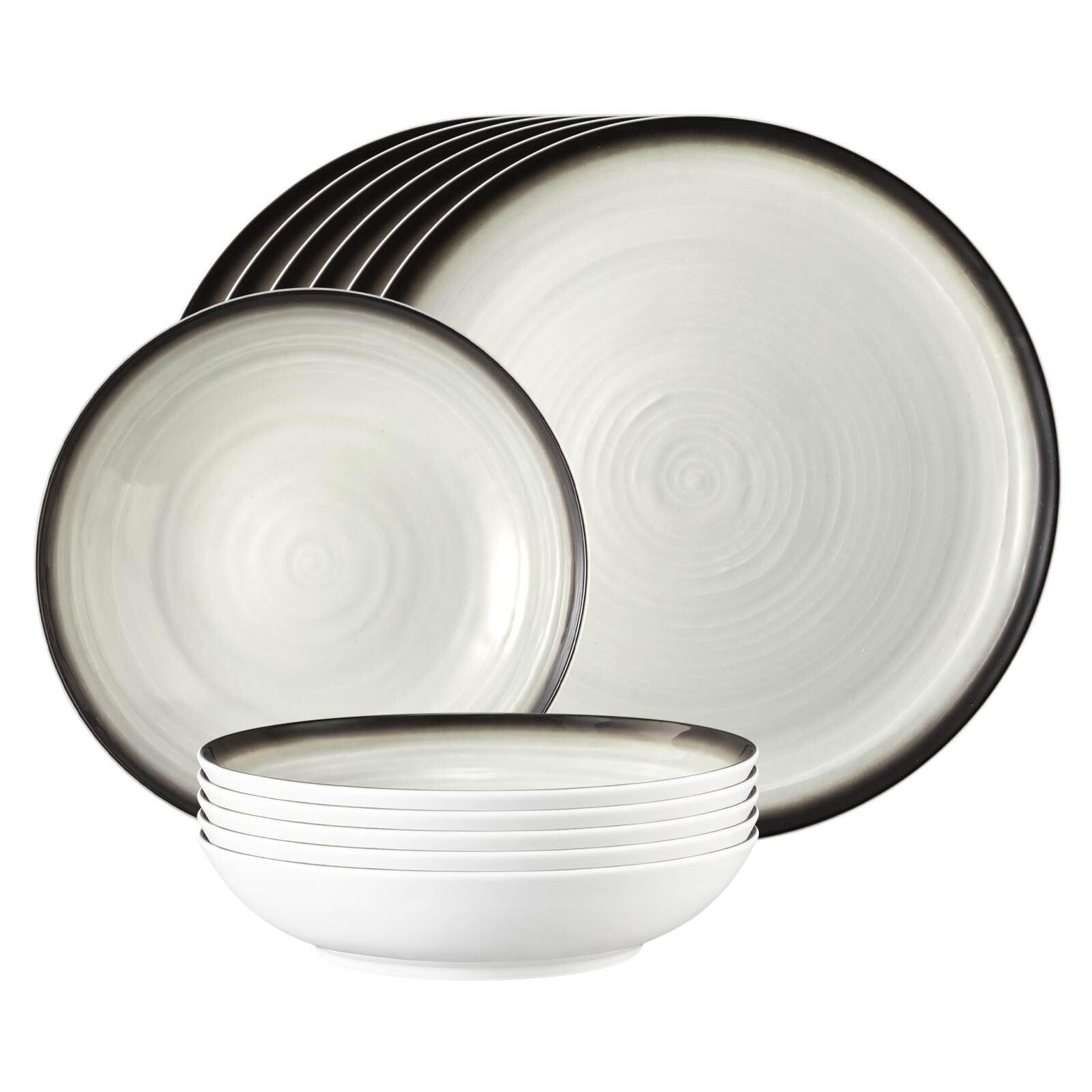 TAFELSERVICE Terra Corso 12er Set - Beige/Grau, Keramik (1/1/1cm) - Seltmann Weiden