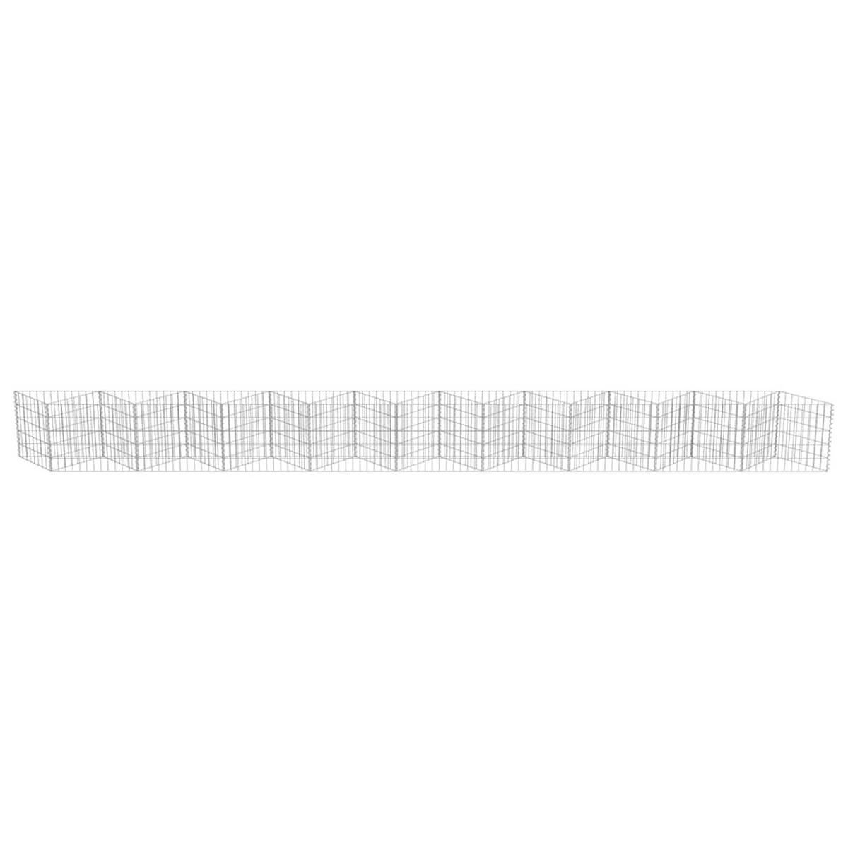 GABIONENWAND Verzinkter Stahl 630/30/50 Cm - Silberfarben, Metall (30/50cm) - vidaXL