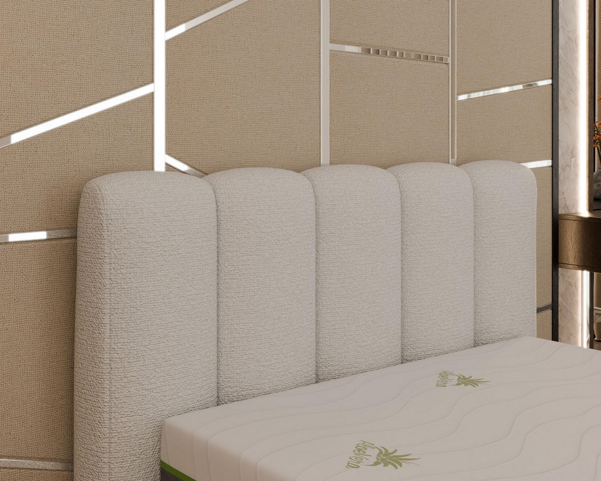 POLSTERBETT Zaira 140x200cm – Elegantes Polsterbett für modernen Wohnstil , ohne matratze, cappuccino - Cappuccino, Holz (100/200cm) - Homesy