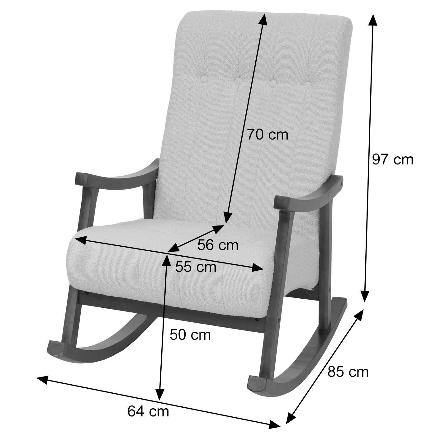 Thumbnail - MCW Schaukelstuhl, Grau, Textil, 64x97x85 cm, Wohnzimmer, Sessel, Schaukelstühle