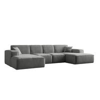 ECKSOFA U-Form Siena, U-förmiges Ecksofa, Stoff Salvador Grau - Grau, Holz/Textil (344/165cm) - Kaiser Möbel