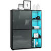 HIGHBOARD Cuba Türen in Grau Hochglanz - Grau, Holzwerkstoff (79/105.5/35.5cm) - Vladon