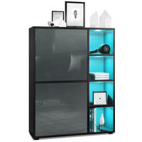 HIGHBOARD Cuba Türen in Grau Hochglanz - Grau, Holzwerkstoff (79/105.5/35.5cm) - Vladon