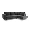 AUSKLAPPBARES-ECKSOFA rechts Caro aus Samt grau 5 Sitzplätze - Grau, Textil (187/247cm) - Micadoni