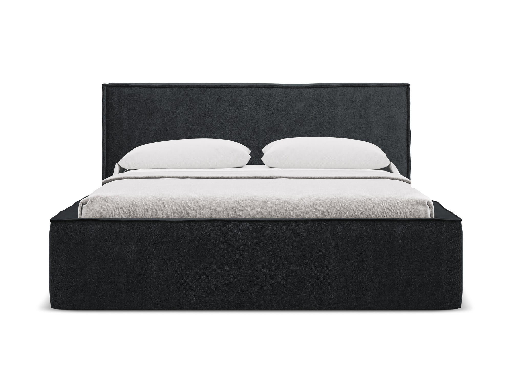 POLSTERBETT mit Bettkasten und Lattenrost 200x228 Schwarz - Schwarz, Kunststoff/Textil (180/200cm) - Makamii
