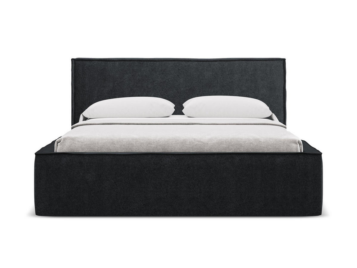 POLSTERBETT mit Bettkasten und Lattenrost 200x228 Schwarz - Schwarz, Kunststoff/Textil (180/200cm) - Makamii