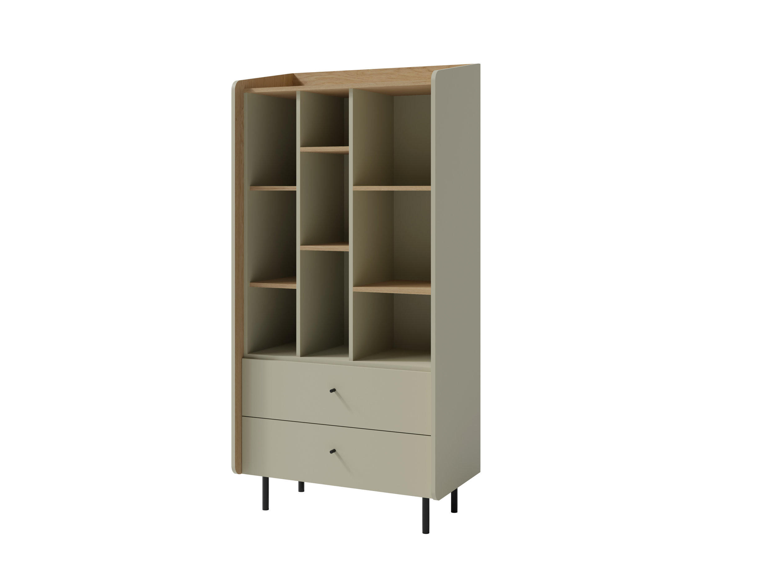 BÜCHERREGAL VETTA 80x42x170 cm, Regal Eichefarben - Eichefarben/Naturfarben, Holzwerkstoff (80/170/42cm) - MASSENO