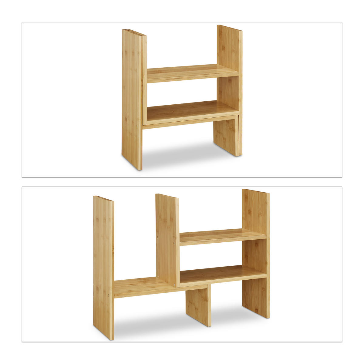 TISCHREGAL - Hellbraun, Holz (16/53/40cm) - Relaxdays