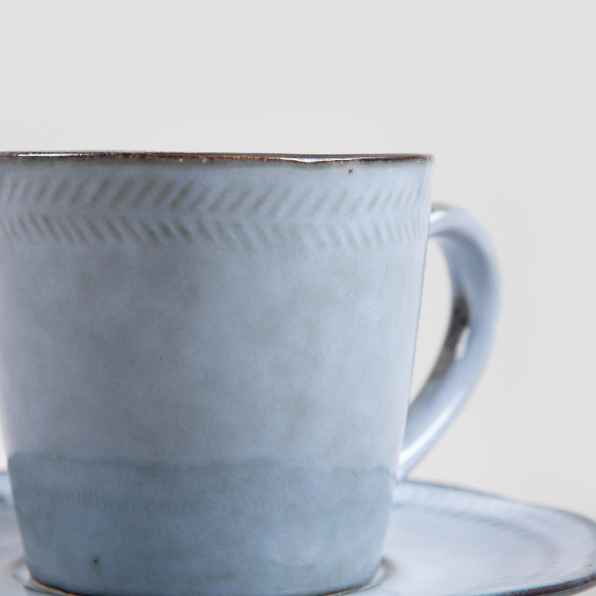 TASSE Bluejeans mit Untertasse blau 0,2 l 6er-Set - Blau, Keramik (0.2L) - Homla