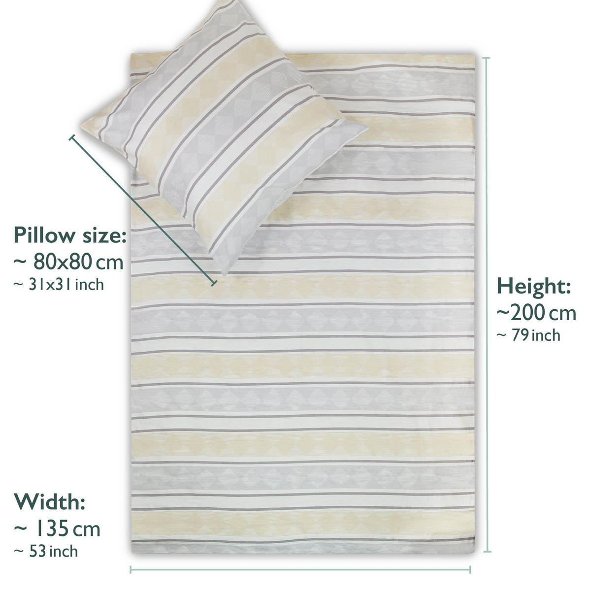 BETTWÄSCHE Viola Biber 135x200cm Beige 4tlg - Beige, Textil (135/200cm)