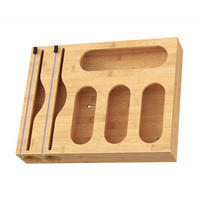 FOLIENSPENDER - Hellbraun, Holz/Kunststoff (33.5/43.5/7.5cm) - Relaxdays