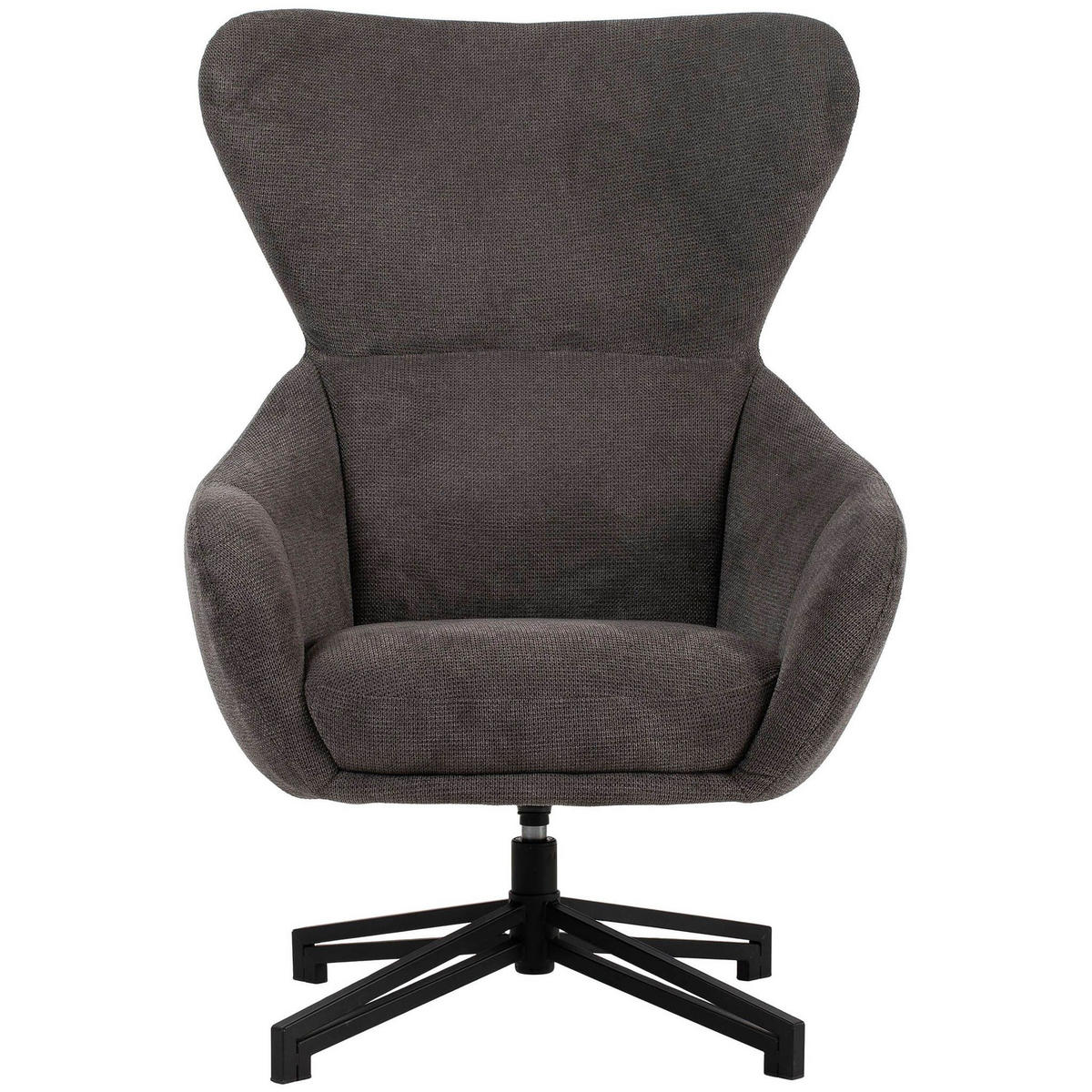 MÖBELSET Couchtisch Fermo und Ohrensessel Marconia dunkelgrau - Dunkelgrau/Schwarz, Holz/Textil (58/45/58cm) - bene living