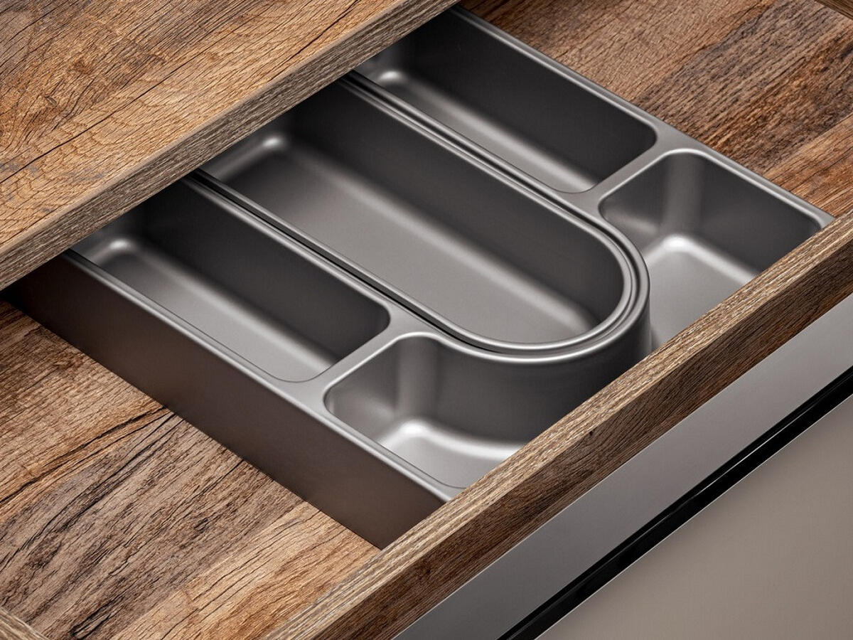 WASCHTISCHKOMBI 6 Teile - Santa Fe Taupe S BM212 in Clay Grau/Santa Fe Vintage Oak - Eichefarben, Holz (180/46/46cm)