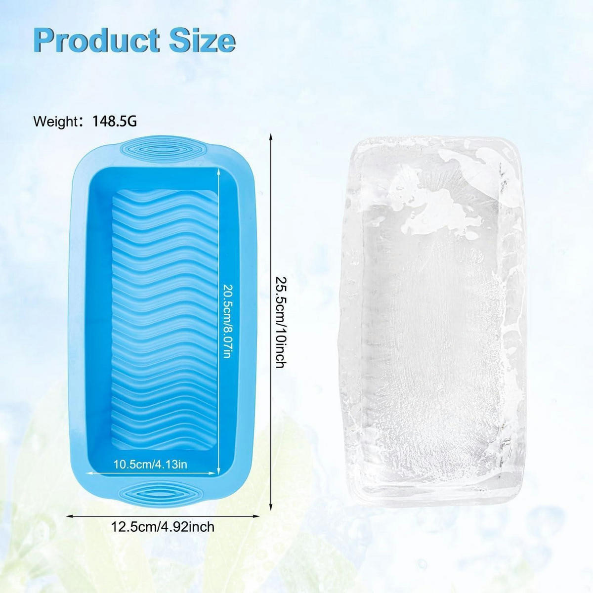 EISWÜRFELFORM 4-teiliges Set Silikon Blau - Blau, Kunststoff (12.5/7.5/25.5cm)