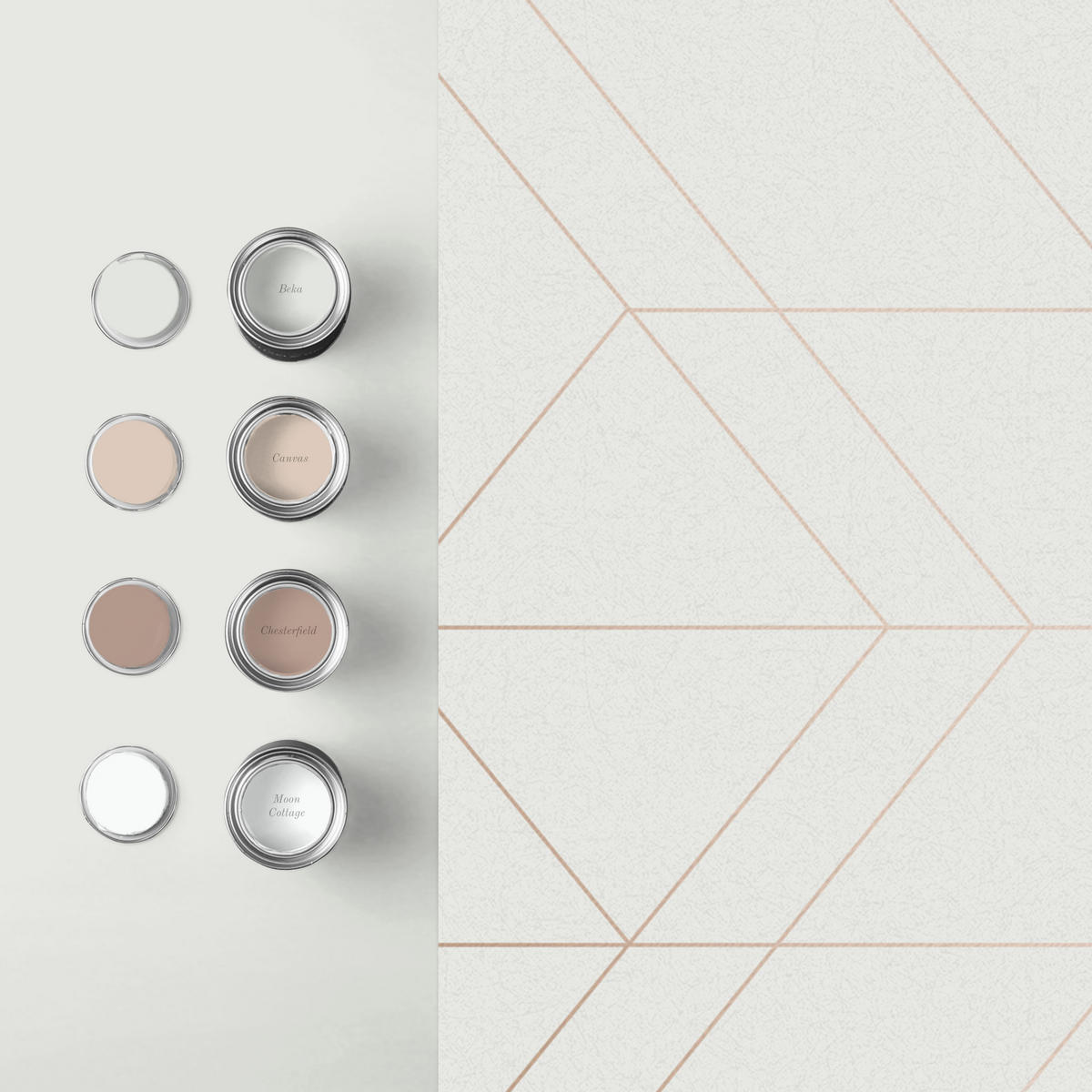 VLIESTAPETE Balance - Roségold/Weiß, Papier/Kunststoff (53/1000cm) - Graham & Brown