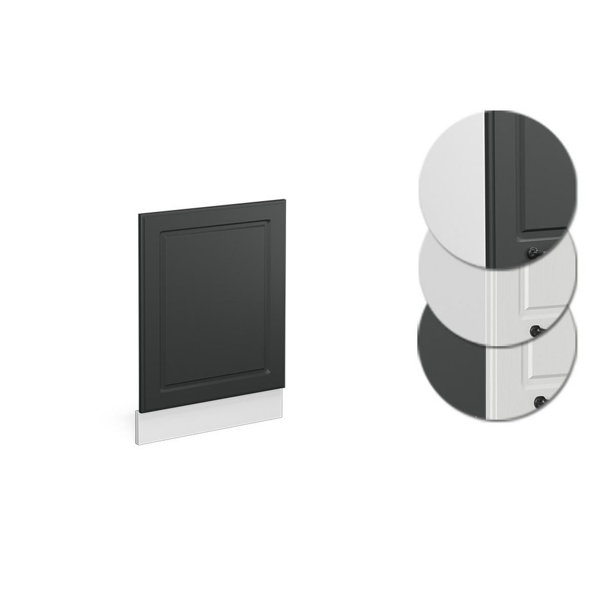FRONTBLENDE R-Line Anthrazit Landhaus 45 cm ohne AP - Anthrazit/Weiß, Holzwerkstoff (45/57.2/1.6cm) - Vicco
