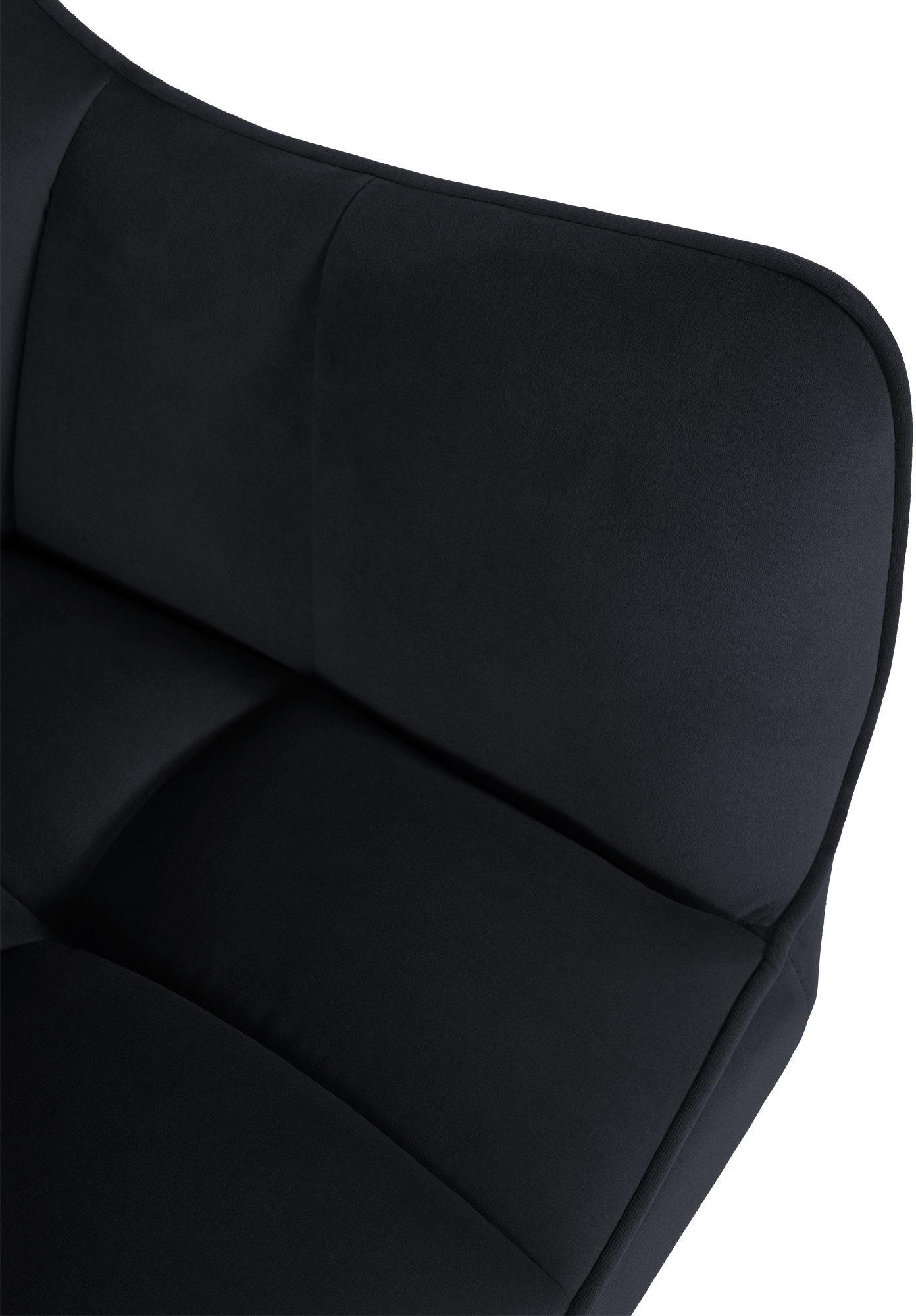 ARMLEHNENSTUHL Samt Schwarz - Edelstahlfarben/Schwarz, Textil/Metall (67/81/58cm) - CLP