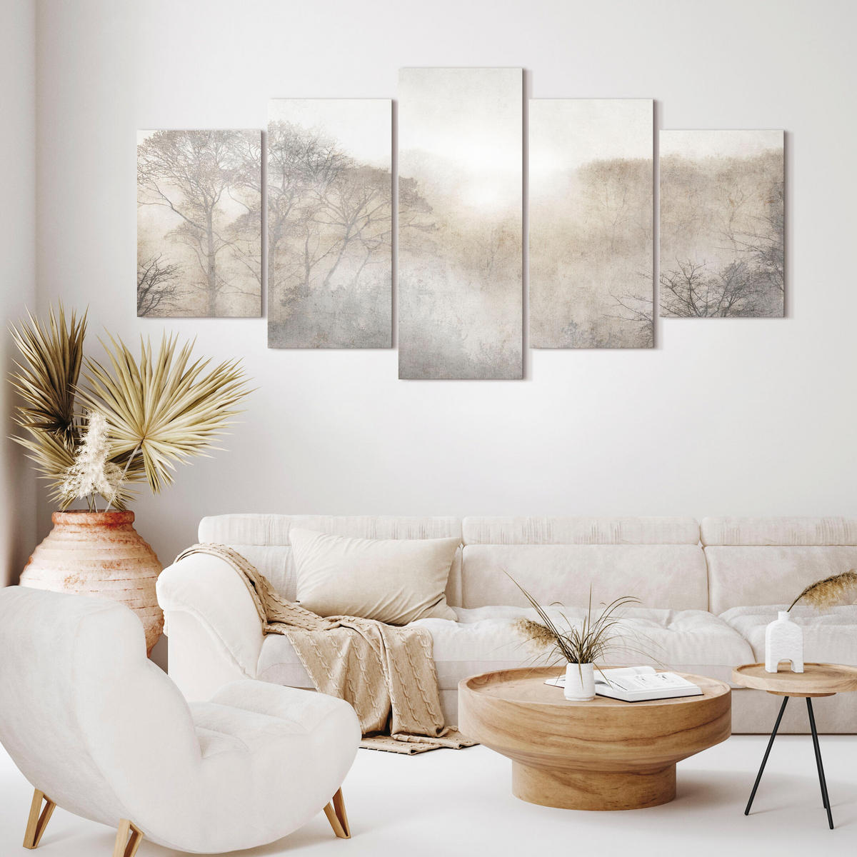 LEINWANDBILD Wald 5-tlg. 200x100 cm - Multicolor, Holz (200/100cm) - LUMASOUL