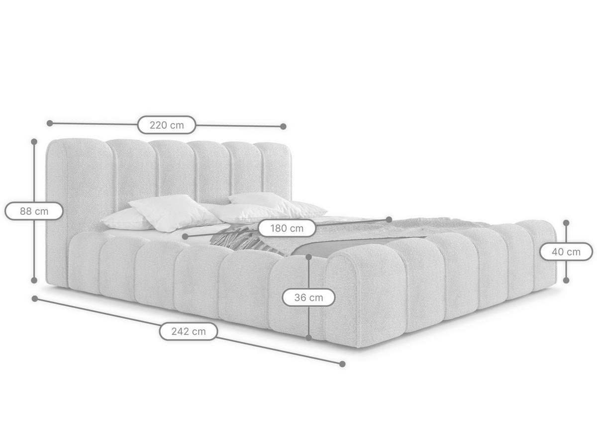 POLSTERBETT Adell 2 Hellbeige 180/200 cm Boucle mit Bettkasten - Beige, Textil/Metall (180/200cm) - wonello