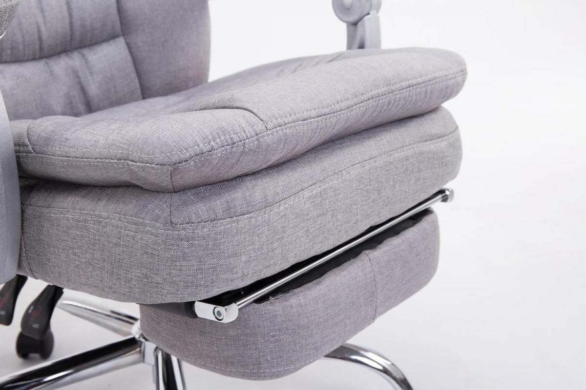 CHEFSESSEL Stoff Grau - Chromfarben/Grau, Textil/Metall (67/112/67cm) - CLP