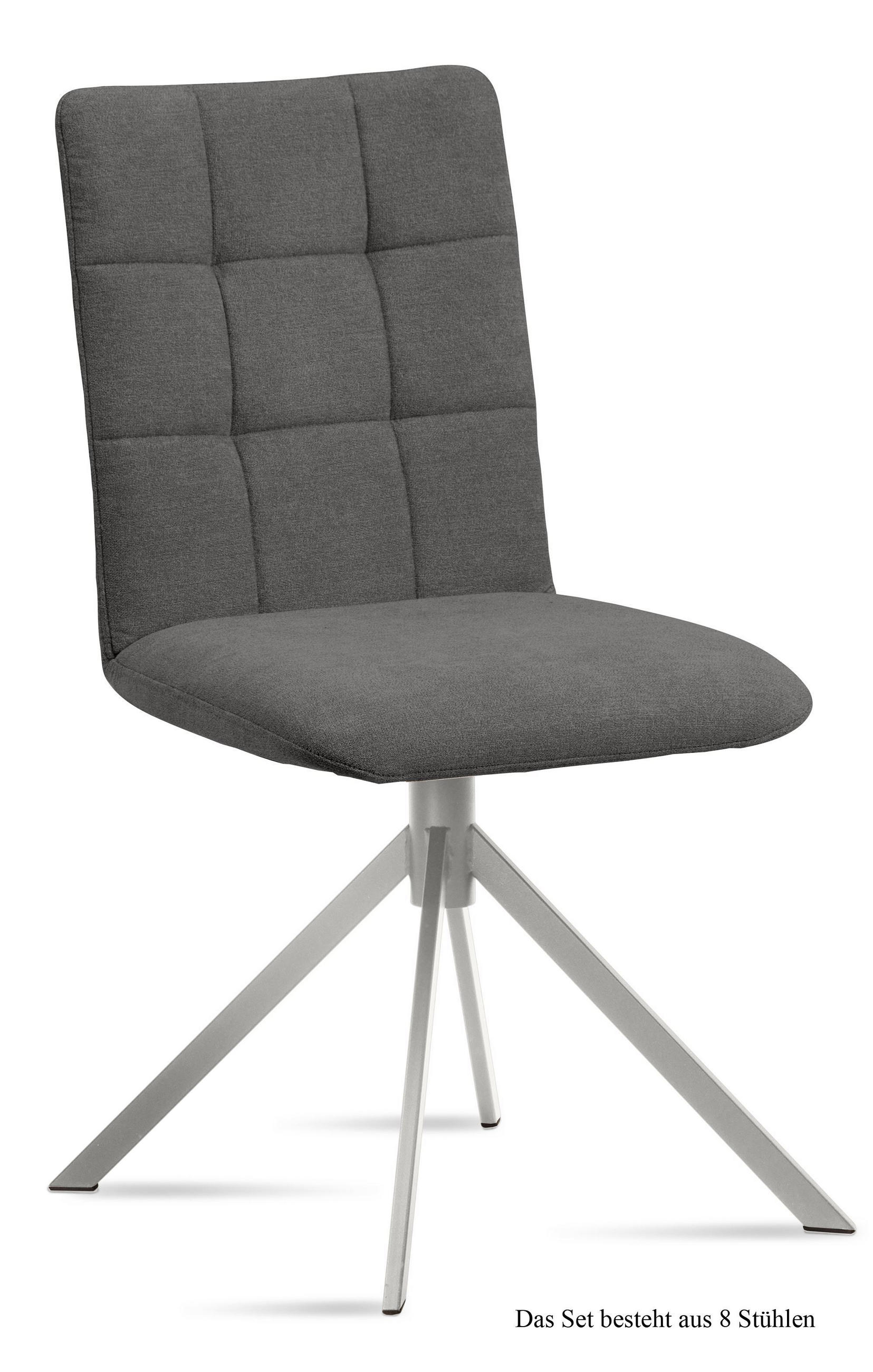 ESSZIMMERSTUHL (8er-Set) Dorise 47x91x60 Edelstahl/Grau - Edelstahlfarben/Grau, Kunststoff (60/91/47cm) - 58aufmkessel