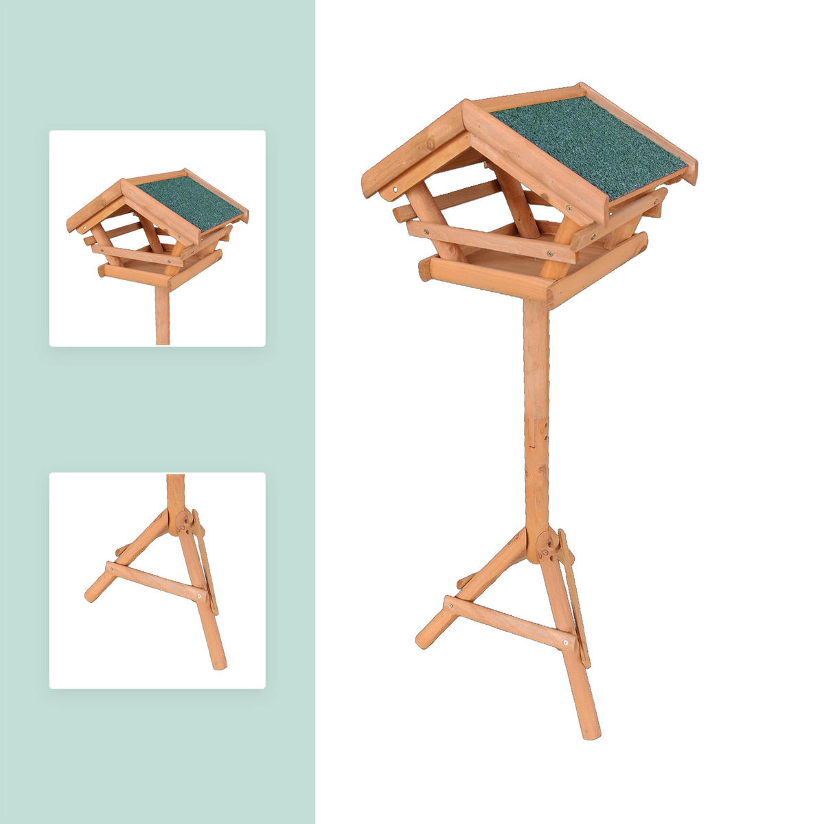 VOGELFUTTERHAUS - Orange, Holz (37/103/28cm) - Relaxdays