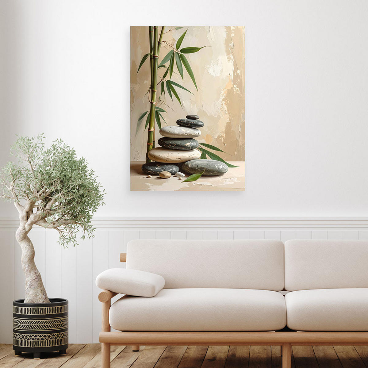 LEINWANDBILD Zen und Orientalisch 80x120cm - Beige, Textil (80/120cm) - Feeby