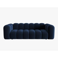 SOFA Lupine aus Samt königsblau 3 Sitzplätze - Dunkelblau, Textil (95/70/230cm) - Micadoni