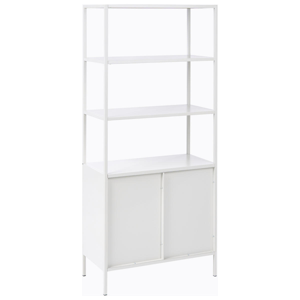 BÜROSCHRANK Metall Hellgrau Kauri - Hellgrau/Grau, Metall (80/180/40cm) - Beliani