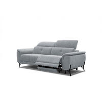 SOFA AVENA 3-Sitzer mit 1 Relaxfunktion, silberfarben - Silberfarben, Holzwerkstoff/Textil (204/80/108cm) - Courtois Laville