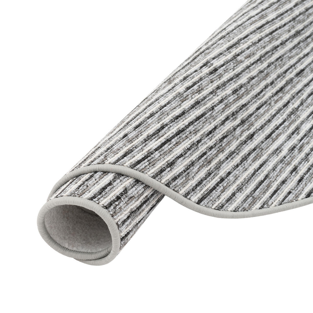 STREIFENBERBER TEPPICH MARTA RUND - Grau, Textil (200/200cm) - Snapstyle