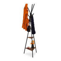 GARDEROBENSTÄNDER - Schwarz, Holzwerkstoff/Metall (50/181.5/43cm) - Relaxdays