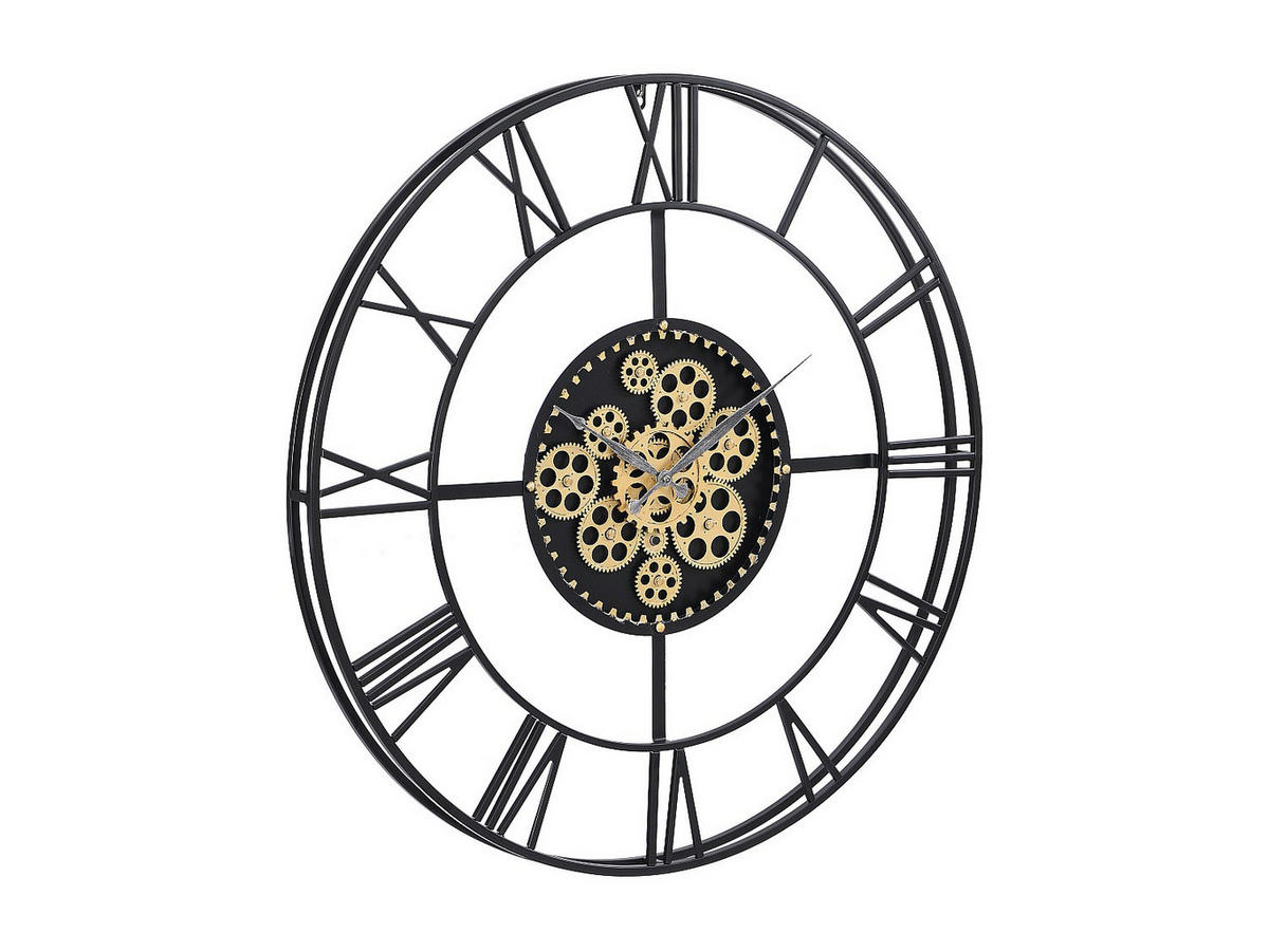 UHR - 80 cm x 6 cm - metall - schwarz, goldfarben Karial - Goldfarben/Schwarz, Metall (80/80/6cm) - Vente-Unique