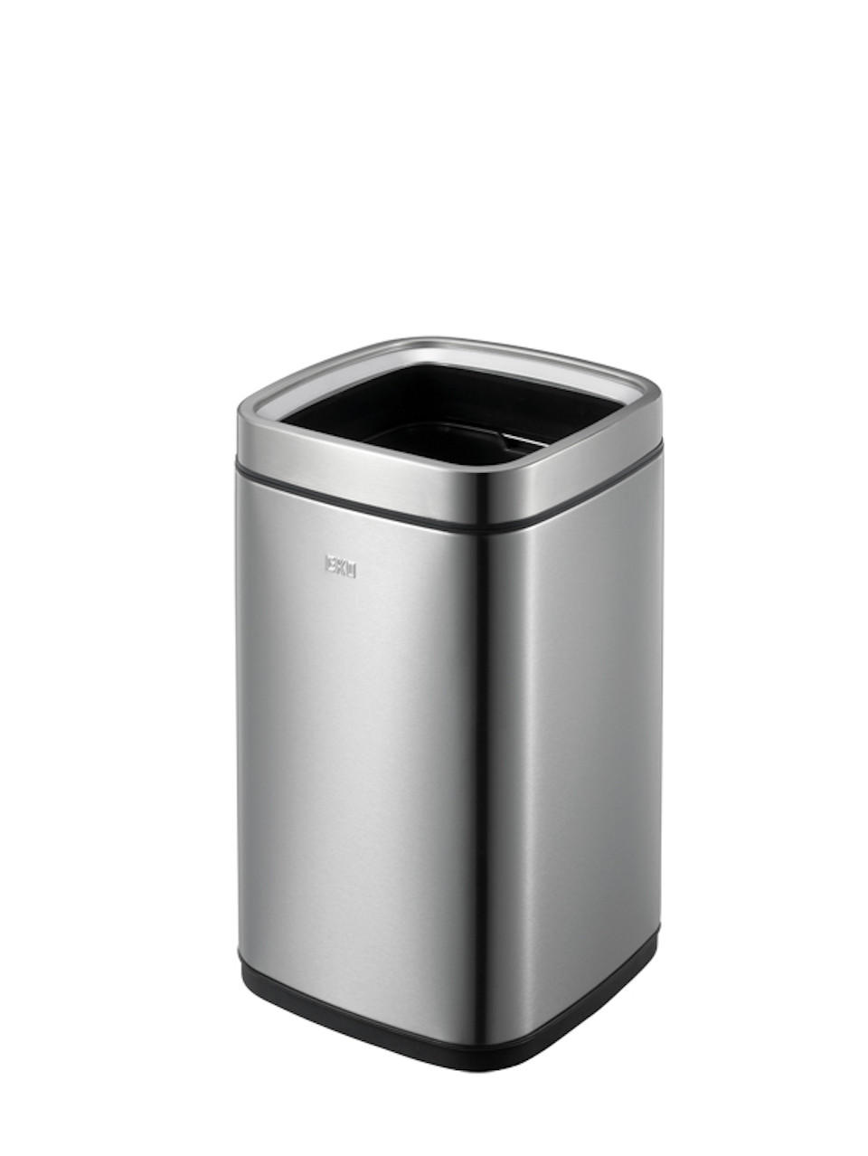 MÜLLEIMER Quadratischer Mit Offenem Einwurf 12 Liter Edelstahl Silber - Silberfarben, Metall (24/42.5/24cm) - PROREGAL