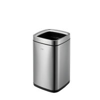 MÜLLEIMER Quadratischer Mit Offenem Einwurf 12 Liter Edelstahl Silber - Silberfarben, Metall (24/42.5/24cm) - PROREGAL