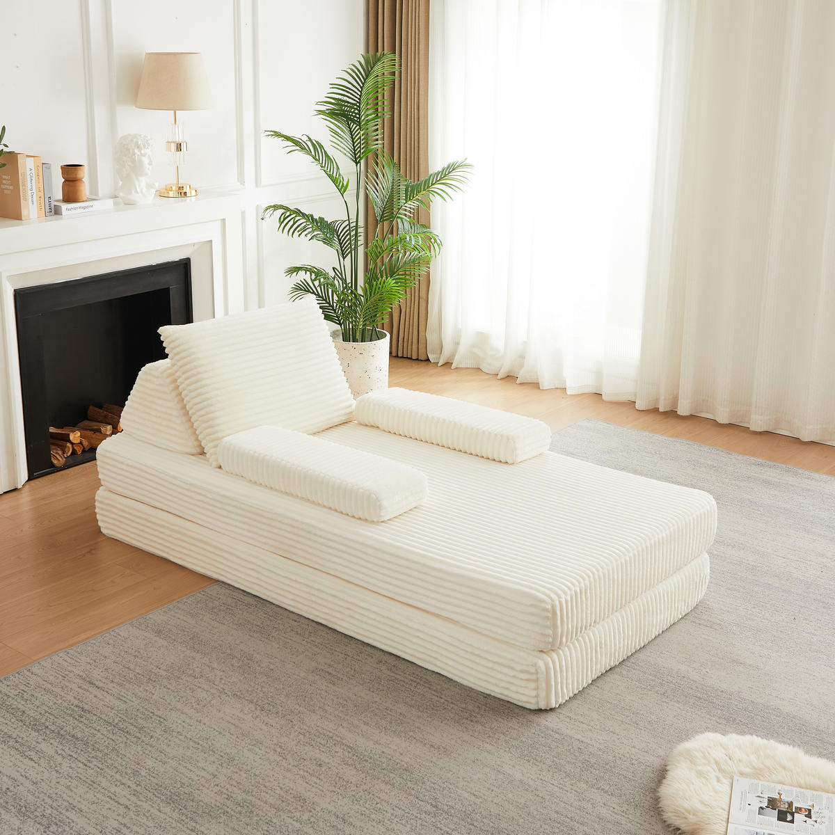 SCHLAFSOFA 211 cm frei kombinierbar mit dreieckigen Rückenlehnen, DE-42722, Grau - Beige, Textil (211.5/62/106.5cm) - ComfortXL