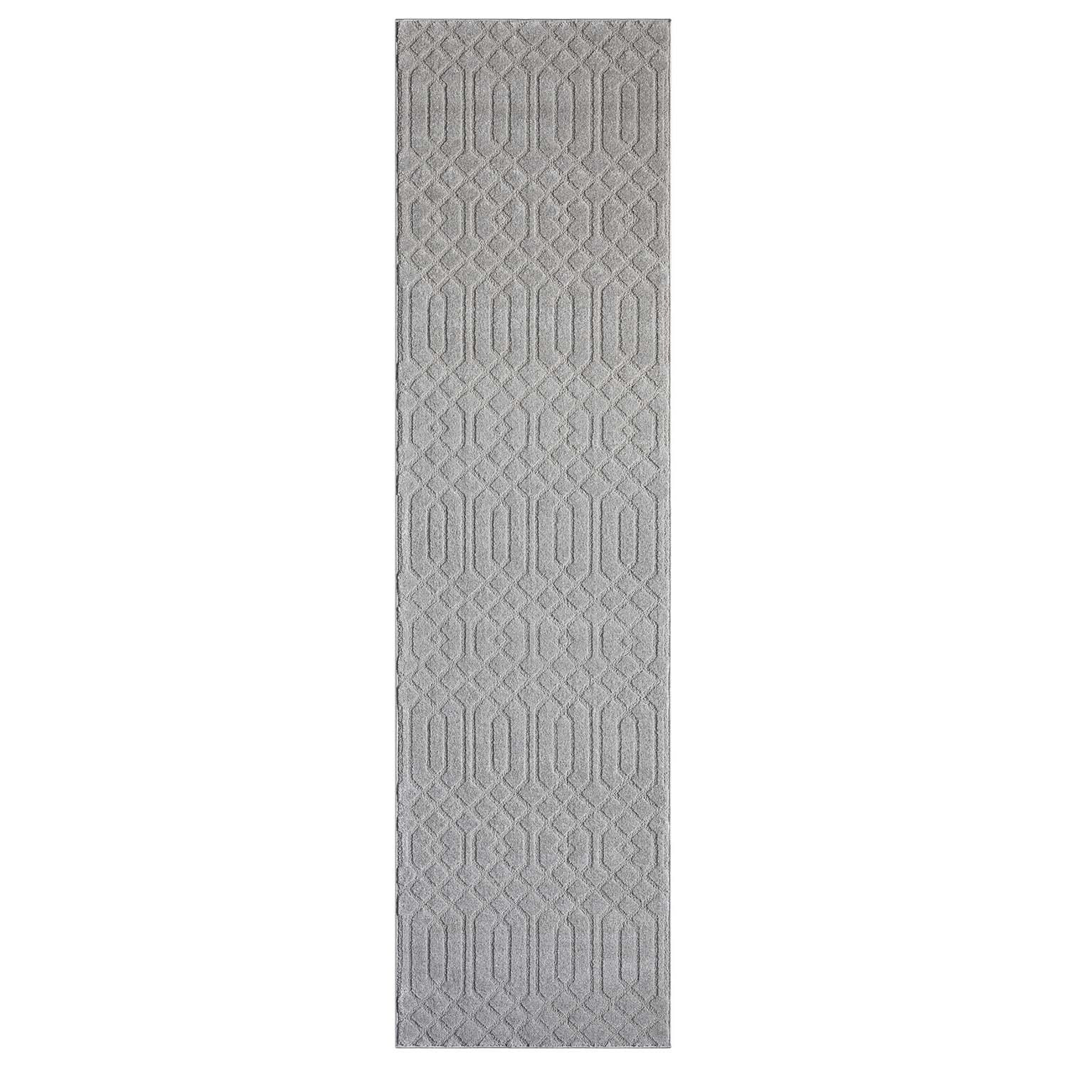 KURZFLOR-TEPPICH Flair 138 Grau 80x300 cm - Grau, Textil (80/300cm) - carpet city