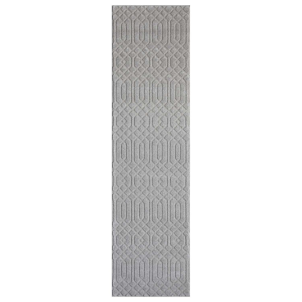 KURZFLOR-TEPPICH Flair 138 Grau 80x300 cm - Grau, Textil (80/300cm) - carpet city