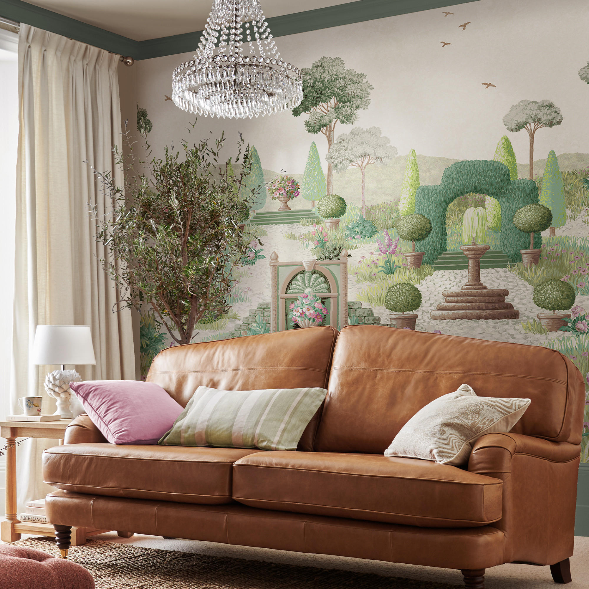 FOTOTAPETE Naunton Folly Fern Green - Grün, Papier/Kunststoff (280/280cm) - LAURA ASHLEY