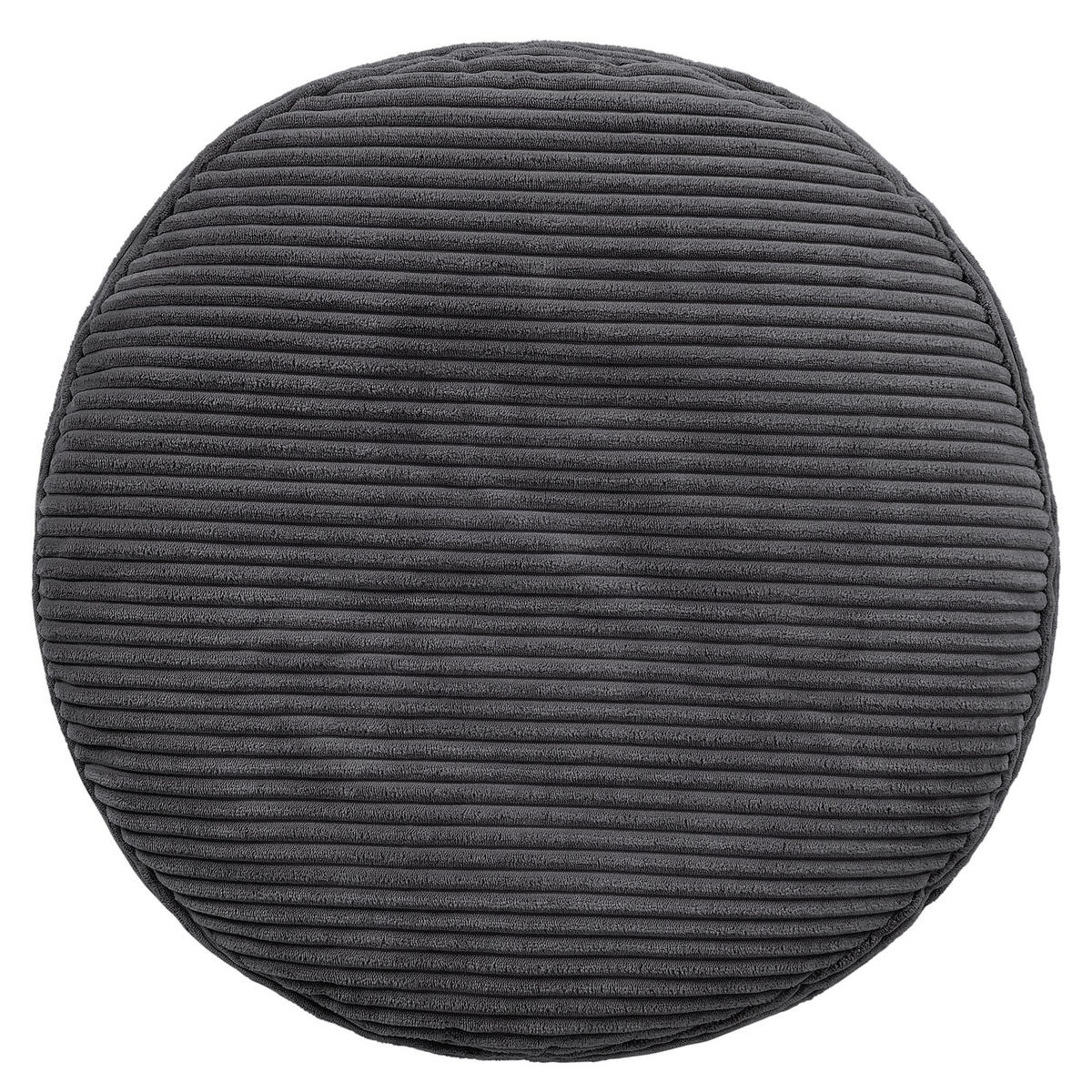 SITZPOUF Rund Milano - Schieferfarben/Anthrazit, Textil (55/35/55cm) - icon