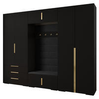 GARDEROBEN-SET 236,7/300/47 - Goldfarben/Schwarz, Holz/Metall (300/236.7/47cm) - Abiks Möbel