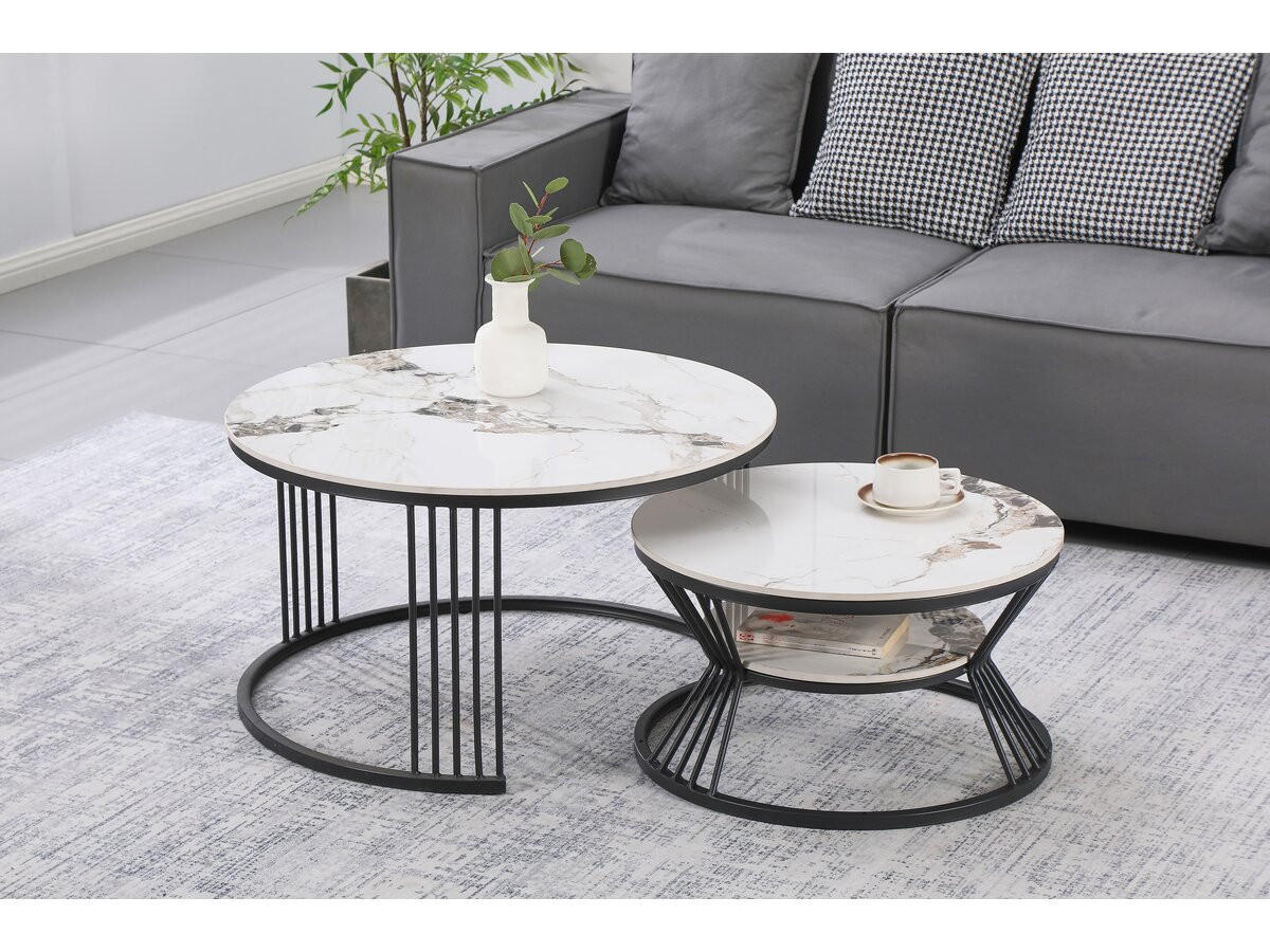 COUCHTISCH ombre Weiß - Weiß, Keramik (80/80/45cm) - Habitat Garten