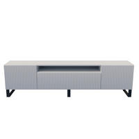 TV-SCHRANK Weiß Marco Metallbeine Gefräste Fronten 200 cm - Weiß, Holzwerkstoff (200/53/41cm) - Sepro Meble