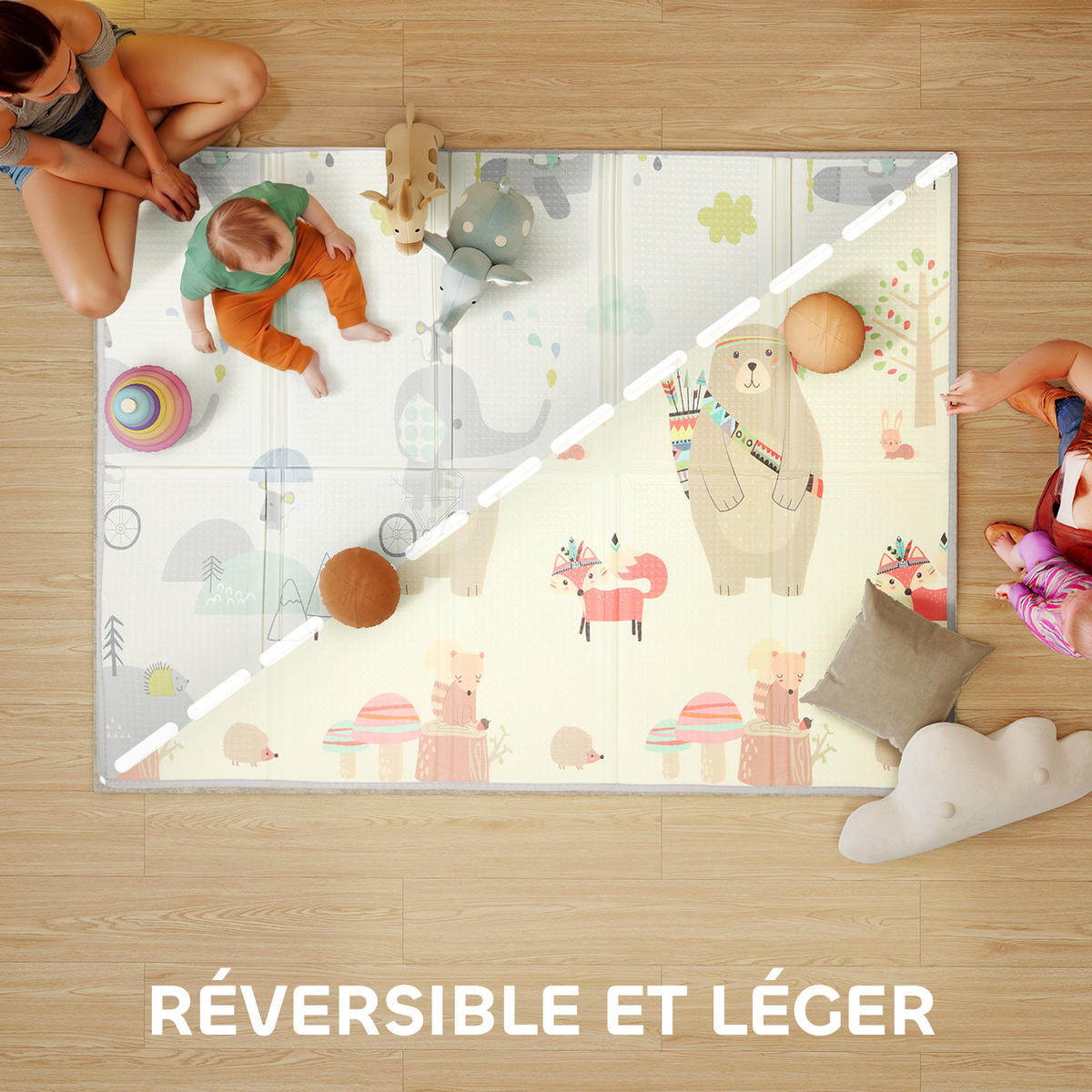 SPIELMATTE DE-18921 faltbar, reversibel, 200x150 cm Multicolor - Multicolor, Kunststoff (150/200cm) - ComfortXL