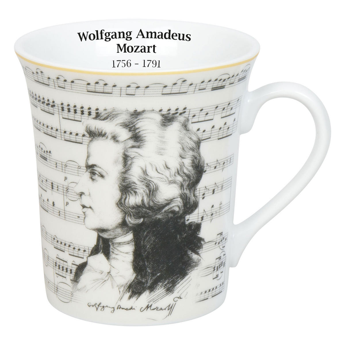KAFFEEBECHER Komponisten Mozart - Naturfarben, Keramik (0.41L) - Könitz