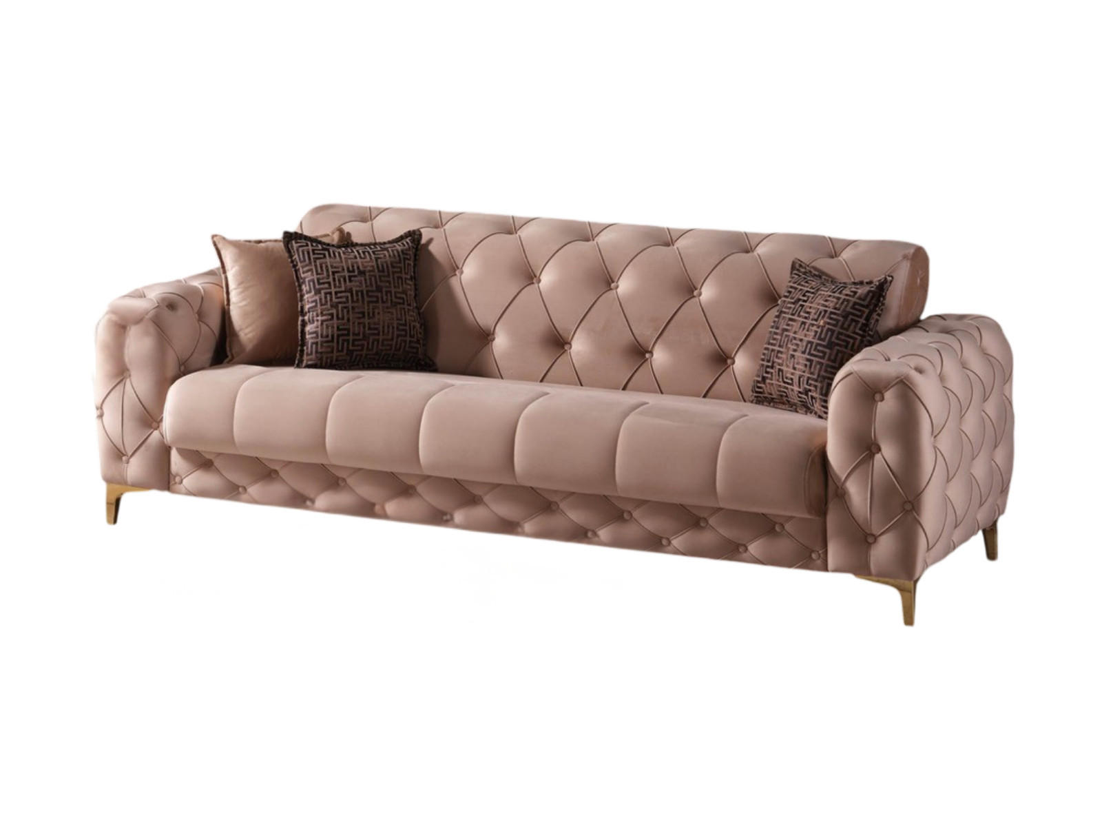 3-SITZER SOFA Acelya Beige - Beige, Holzwerkstoff/Kunststoff (240/85/100cm)