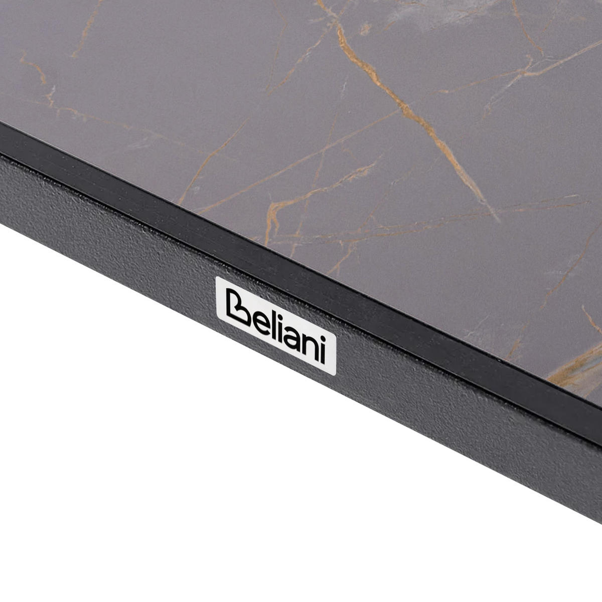 ZAHRADNÍ STŮL 180/90 cm Mramor Look Šedý Mramor Tolentino - tmavě šedá, plast (180/90/75cm) - Beliani