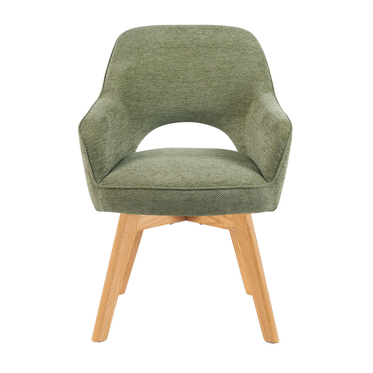 DREHSTUHL Mika-Mara - Honigeiche/Grün, Eichenholz/Holz (60/87/65cm) - DUBI Möbel